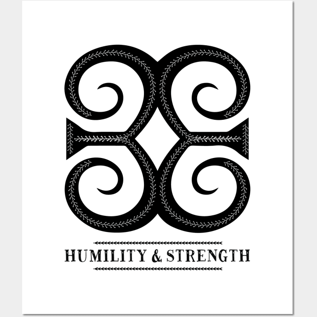 Africa Ghana Sankofa Adinkra Symbol "Humility & Strength" Black Colour. Wall Art by Vanglorious Joy